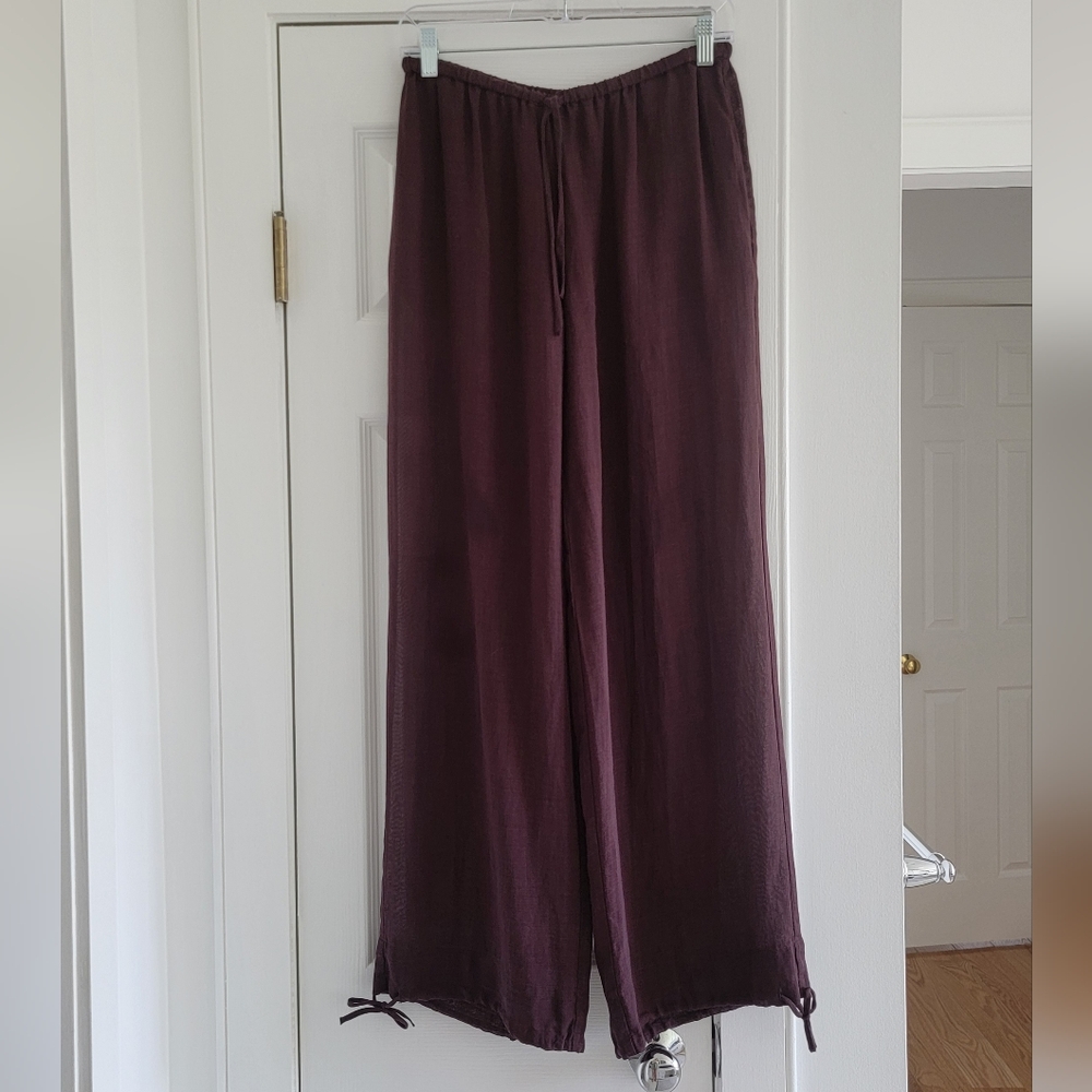 Massimo Dutti Flowing drawstring trousers with ramie